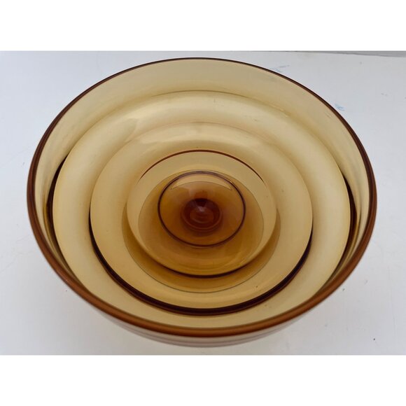 Clear Dark Amber Pedestal Covered Compote Candy Dish 6” Extra Nice - Picture 5 of 11